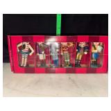 Wooden miniature nutcracker Christmas ornament set