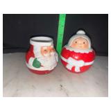 Vintage Santa and Mrs clause cream and sugar