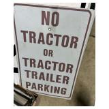 Metal No Tractor Or Tractor Trailer Parking Sign