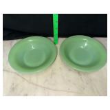 2 heavy diner style Fire King jadeite bowls