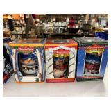 3 holiday Budweiser steins in original boxes 2000-2002