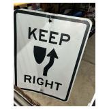 Metal Keep Right Traffic Sign