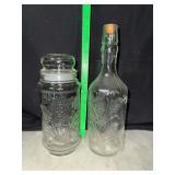 Wheat embossed bottle and jar