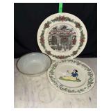 Christmas platter, Snow White plate and fire king bowl