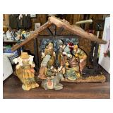 Ceramic Christmas nativity manger set
