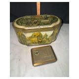 Vintage German litho gingerbread tin and cigarette tin