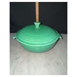 Green first covered casserole dish