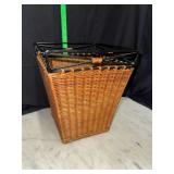 Wicker waste basket