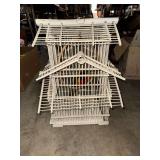 Pagoda style bamboo and wood birdcage