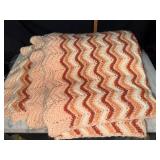 Peach crochet afghan