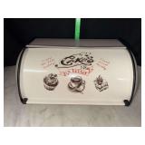 Modern metal roll top bread box bin