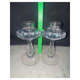 Glass candle stick holders
