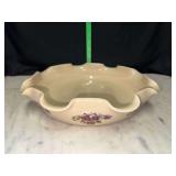 Yesteryear Marshall TX pottery purple pansy fluted edge baking dish