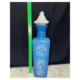 1965 Jim beam blue and white cameo decanter