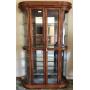 78" Oak Lighted Glass Shelf Curio Cabinet