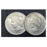 (2) 1925 Peace Dollars