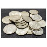 (20) 40% Silver Kennedy Half Dollars