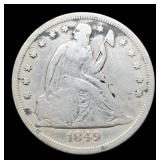 1849 Liberty Seated Dollar