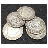 (5) Netherlands 1 Gulden Silver 72%/10 G