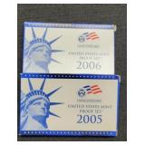 (2) Proof Sets 2005 11 Coin, 2006 10 Coin