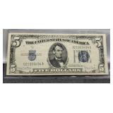 1934D $5 Silver Certificate Note XF