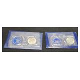 (2) Silver Unc. Ike Dollars 1971-S, 1974-S