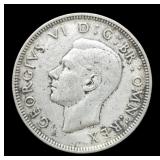 1942 U.K. 2 Shillings Silver 50%/11.3 G