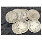 (8) Barber Dimes: