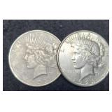 (2) 1923 Peace Dollar P&S