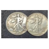 (2) W. Liberty Half Dollars 1942-D&S