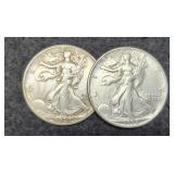 (2) W. Liberty Half Dollars 1938, 1939