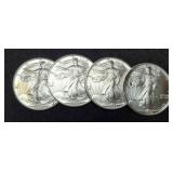 (4) 1992 Silver Eagles
