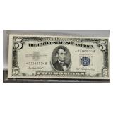 1953 $5  Star Silver Certificate Note Unc.