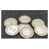 (7) Netherlands 1/4 Gulden Silver 64%/3.58 G