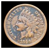 1866 Indian Head Cent Weak Liberty