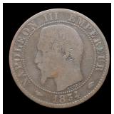 1854 France 5 Centimes Bronze
