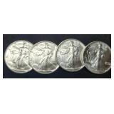 (4) 1991 Silver Eagles