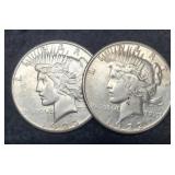(2) 1923-S Peace Dollar