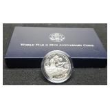 1991-1995- W Proof Silver Dollar Comm. WW2 w/