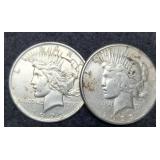 (2) 1923 Peace Dollar P&S