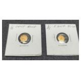 (2) California Token Gold Coins