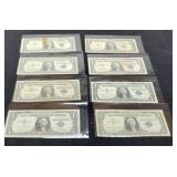 (8) 1957 $1 Silver Certificate Notes inc/ 1 Star