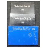 (3) Proof Sets 1981, 82, 83