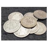 (8) Barber Dimes: