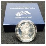 2009 Proof Silver Dollar Comm. A. Lincoln w/