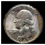 1947-D W. Quarter Toned Gem BU