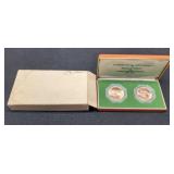 Set Of 2 Different Bronze Medallions Of