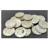 (20) 40% Silver Kennedy Half Dollars
