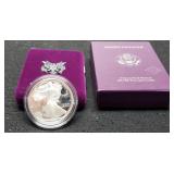 1992-S Proof Silver Eagle w/ Case & COA