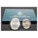 1992-D Unc. Silver Dollar & Half Dollar Comm.